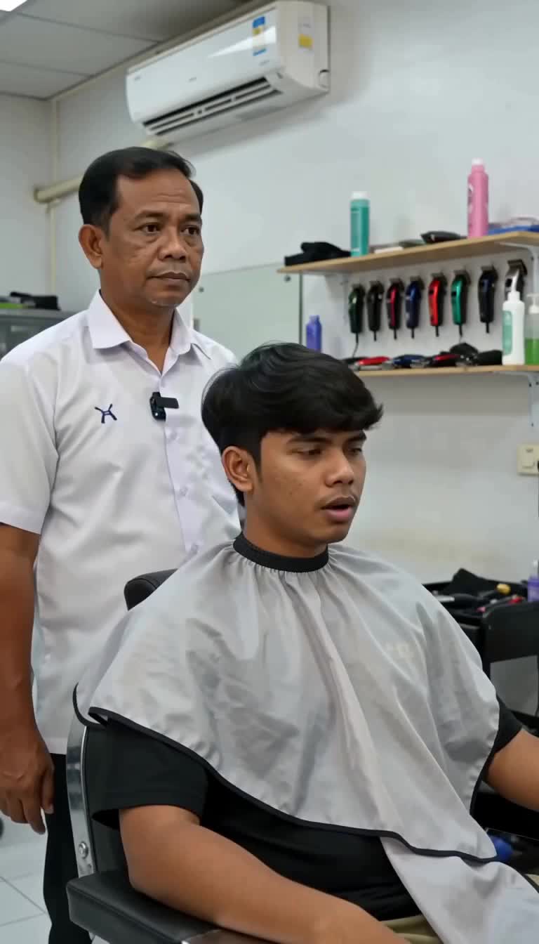AI-generated clip: Kita semua kenal 'potong sikit je' - tapi barber faham lain